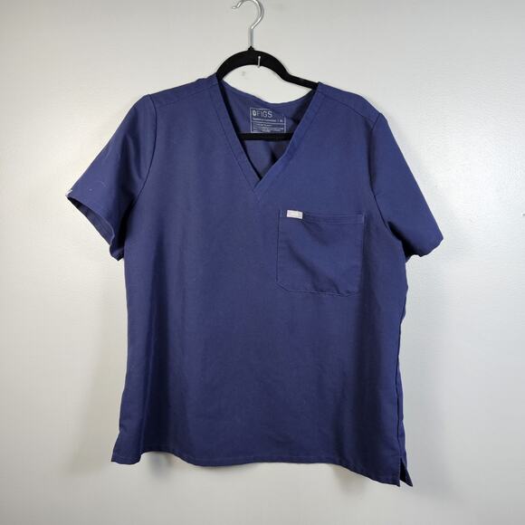 FIGS Womens Catarina One-Pocket Scrub Top Size XL Navy Blue V-Neck Technical - Picture 1 of 5